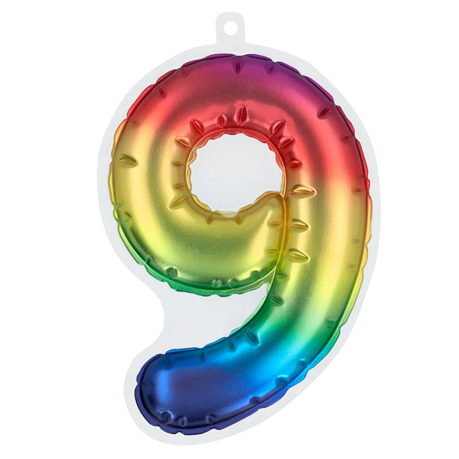 Pegatinas Arco Iris 9 Años Globo 20cm