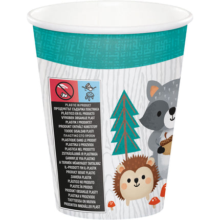 Vasos de animales del bosque 256ml 8ud