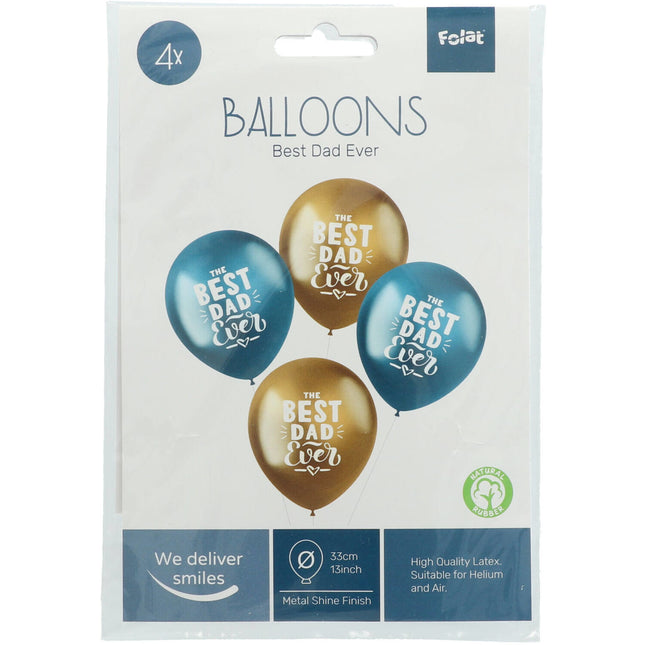 Globos Best Dad Ever 33cm 4pcs