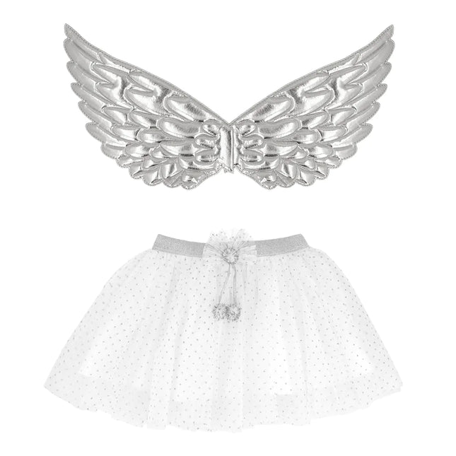 Set Accesorio Ángel Niña Blanco Plata