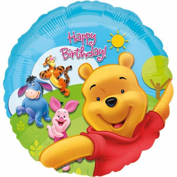 Globo de Helio Winnie The Pooh Feliz Cumpleaños 45cm vacío