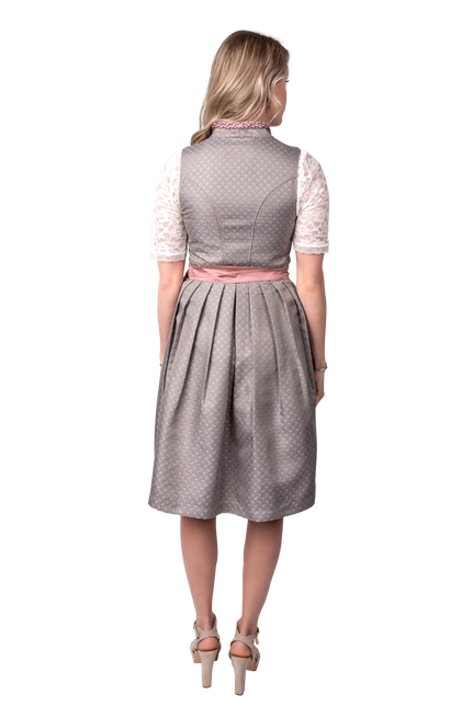 Vestido Dirndl Gris Oktoberfest Rosa Señoras