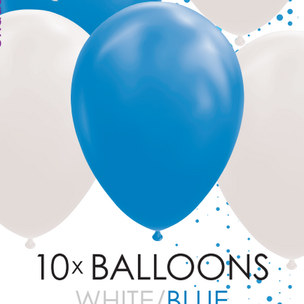 Globos Blancos Azules 30cm 10pcs