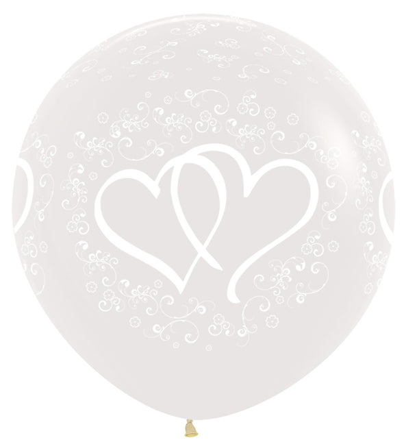 Globos Entwinted Corazones Transparente 91cm 2pcs