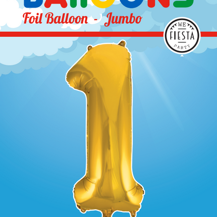 Globo Foil Figura 1 Oro XL 86cm vacío