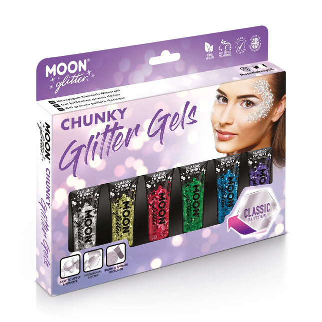 Purpurina Moon Glitter Classic Chunky Purpurina Gel Dorada 12ml