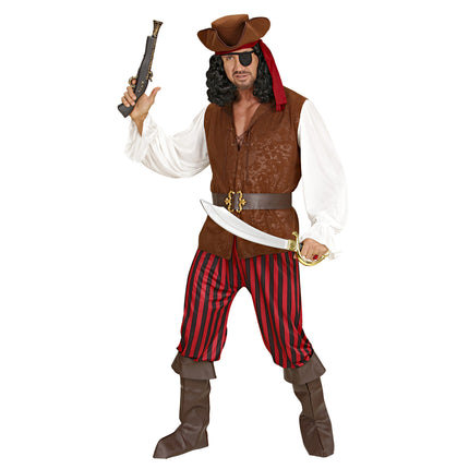 Traje pirata Marrón Rojo Hombre