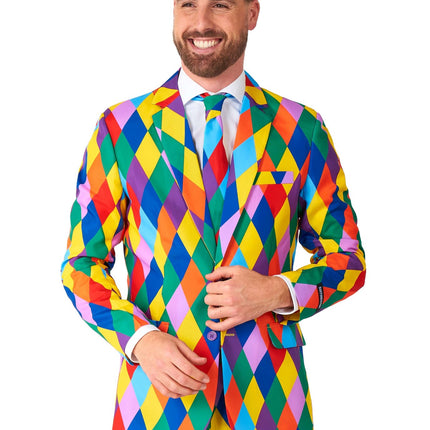 Traje de payaso arco iris para hombre Suitmeister