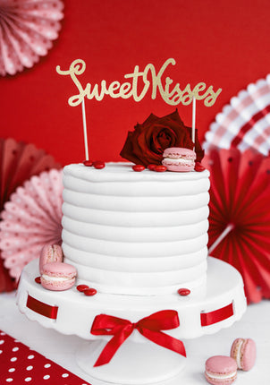 Cake topper Dulces Besos Oro 16cm