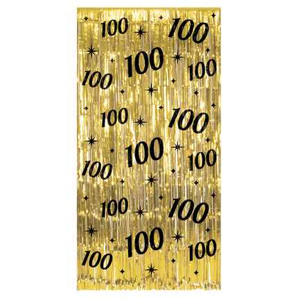 100 Años Cortina Puerta Oro Negro