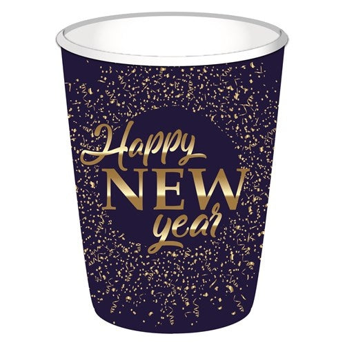 Tazas Feliz Año Nuevo Cartón 250ml 8uds.