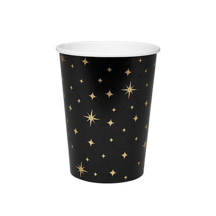 Tazas Estrellas de Oro Negro 13cm 8pcs