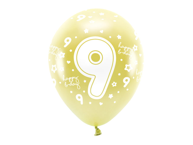 Globos 9 Años Oro 33cm 6pcs