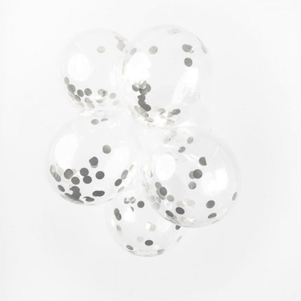 Globos Confeti Plata 30cm 6pcs