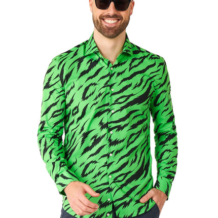 Camisa Verde Tigre Hombre OppoSuits