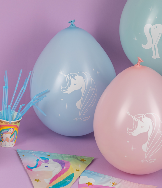 Globos Unicornio Colores 30cm 8pcs