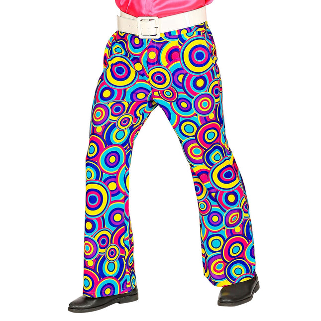 Pantalón Disco 70S Azul Púrpura Hombre