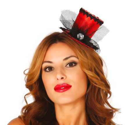 Diadema Sombrero Mini Rojo