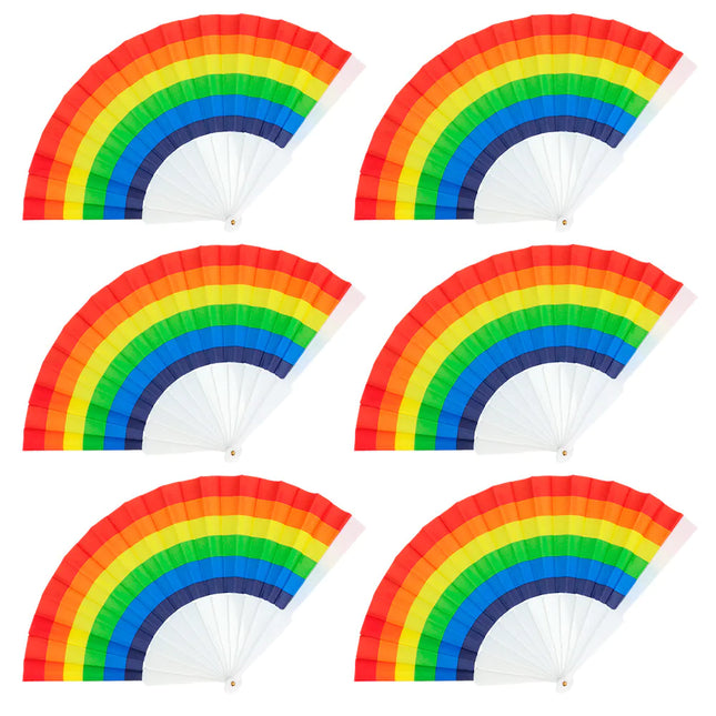 Abanico Orgullo Arcoiris 23cm 6pcs