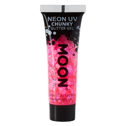 Moon Glow Neon UV Gel Brillo Grueso Rosa Caliente 12ml