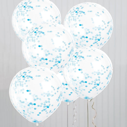 Globos Confeti Azul Claro 40cm 6pcs