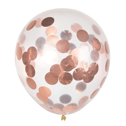 Globos Confetti Oro Rosa 30cm 5pcs