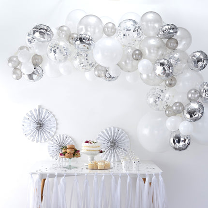 Set DIY Arco de Globo Plateado