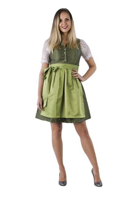 Vestido Dirndl Verde Oscuro Oktoberfest Señoras 2 Piezas