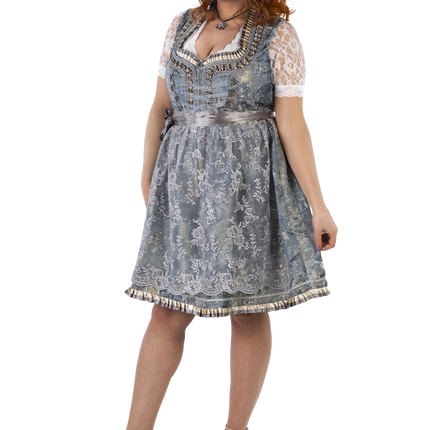 Oro Plata Vestido Dirndl Oktoberfest Señoras 2 Piezas