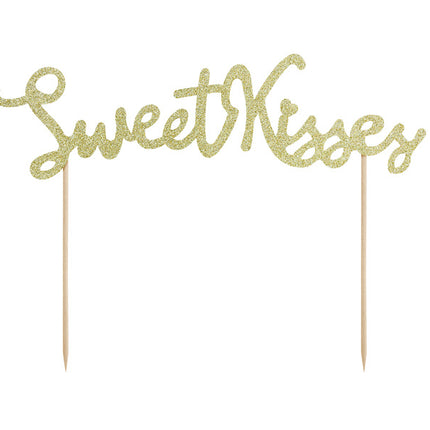 Cake topper Dulces Besos Oro 16cm