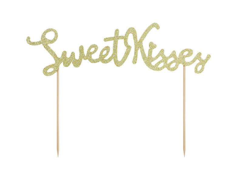 Cake topper Dulces Besos Oro 16cm