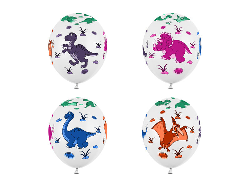 Globos de Dinosaurios de Colores 30cm 6pcs