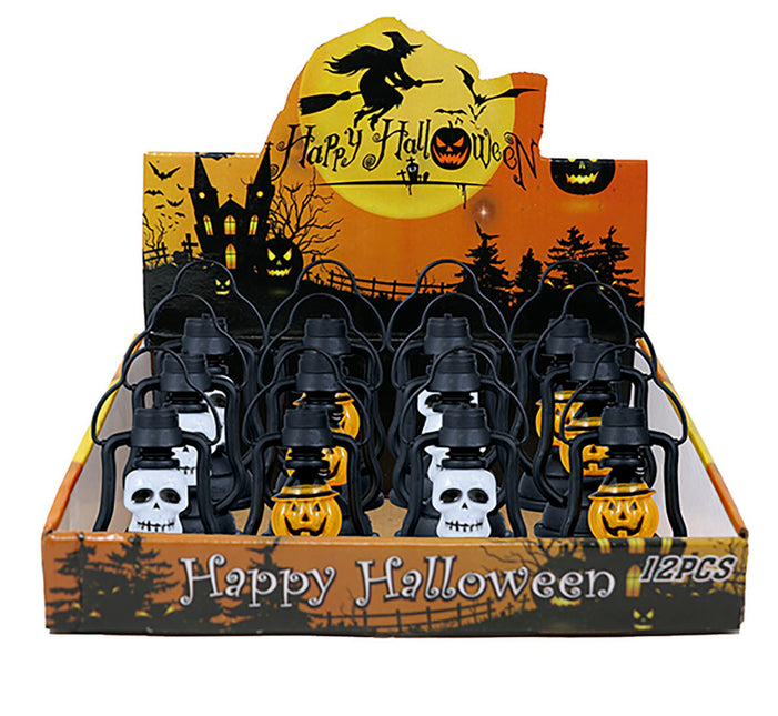 Negro Naranja Halloween Decoración de Mesa Calabaza Linterna 10cm