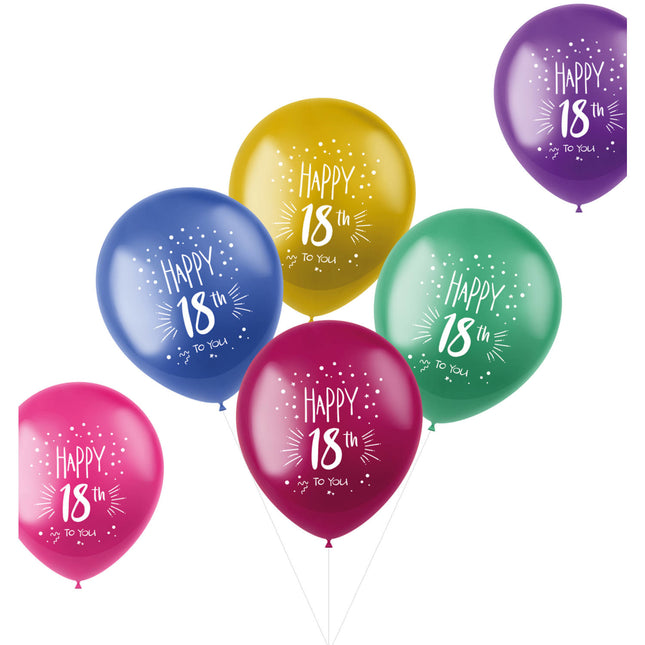 Globos 18 años Feliz 18 33cm 6pcs