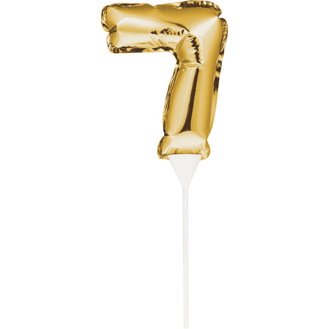 Gold Cake topper 7 Años Globo 13cm