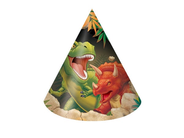 Sombreros de fiesta Dino 8 piezas