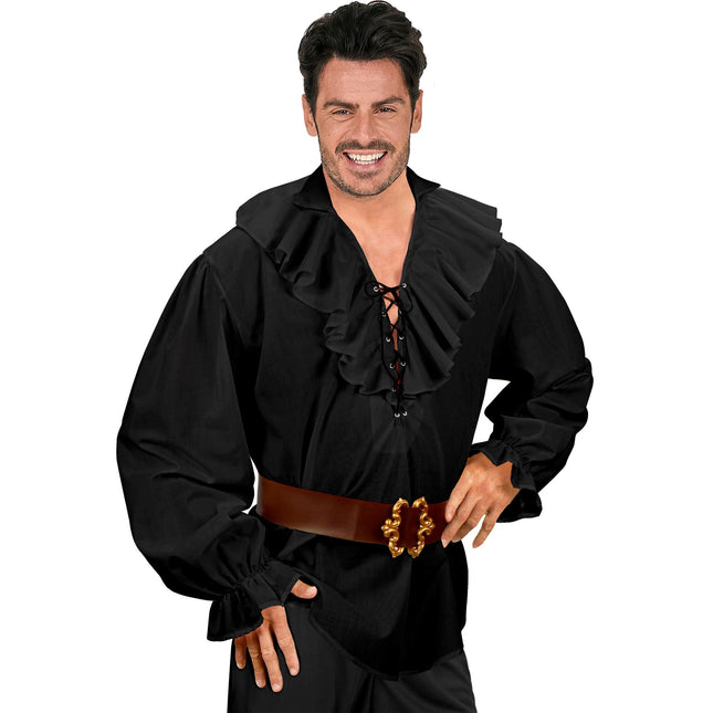 Blusa Negra Hombres Piratas/Renacimiento