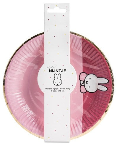 Miffy Platos Rosa Claro 18cm 8pcs