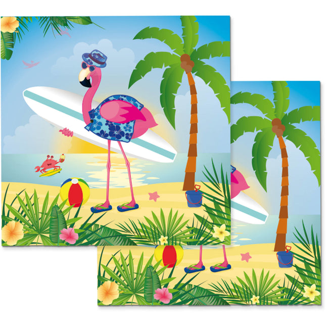 Servilletas Hawaii Flamingo 33cm 20pcs