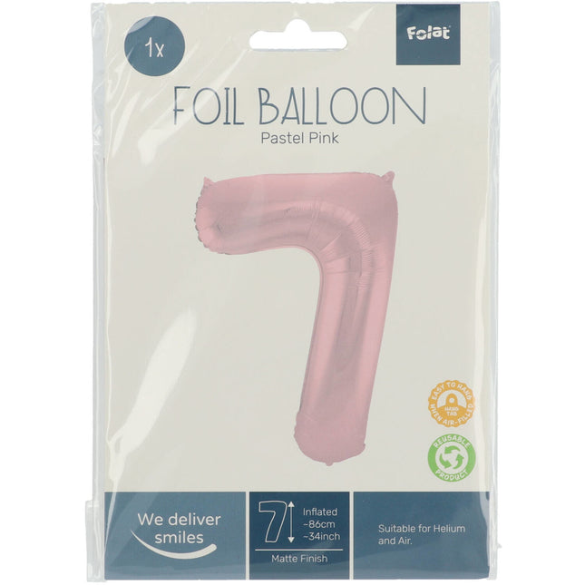 Globo Figura 7 Rosa Pastel XL 86cm vacío