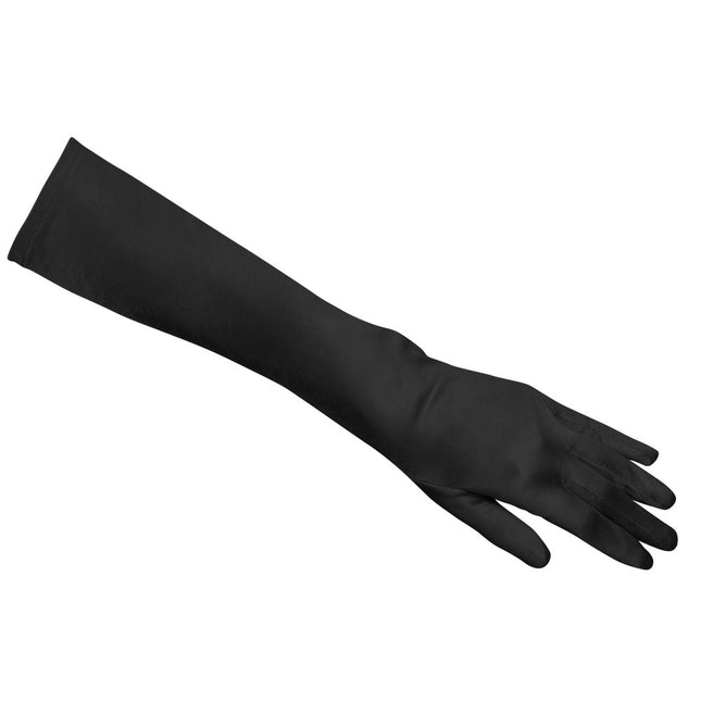 Guantes Largos Raso Negro