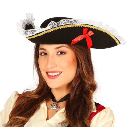 Sombrero Pirata Negro Señoras