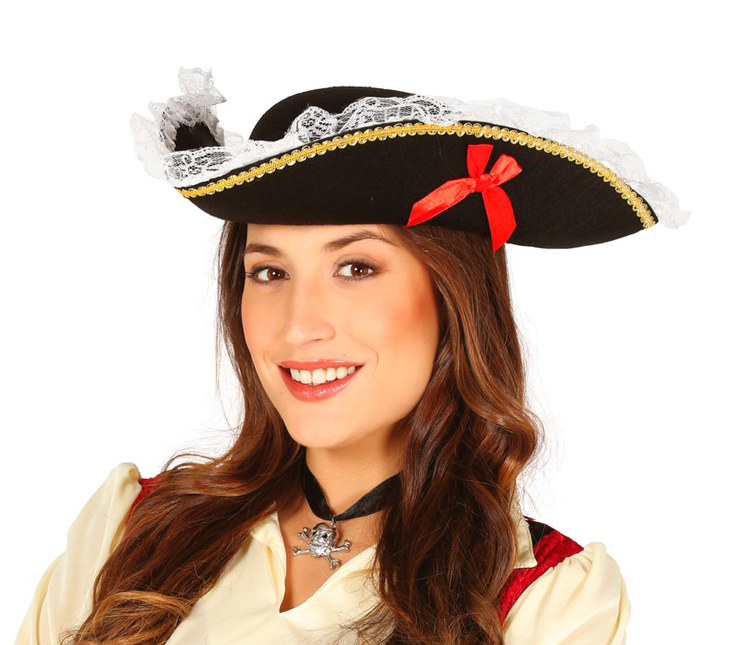 Sombrero Pirata Negro Señoras