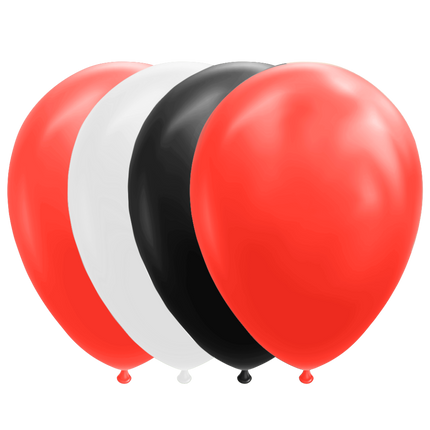 Globos Rojo Blanco Negro 30cm 10pcs