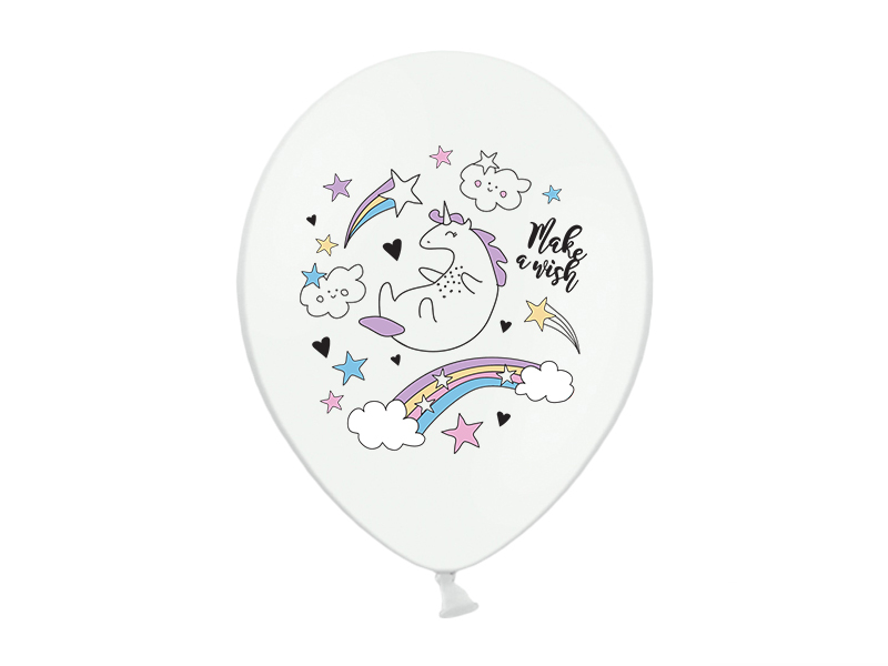 Globos Unicornio Blanco 30cm 6pcs