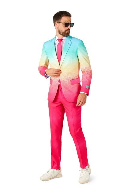 Traje Arco Iris Azul Fucsia Hombre OppoSuits