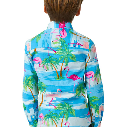 Camisa Hawaii Flamingo Niño OppoSuits