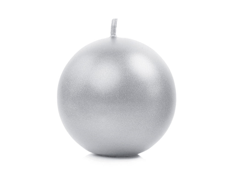 Velas Bola Plata 6cm 10uds