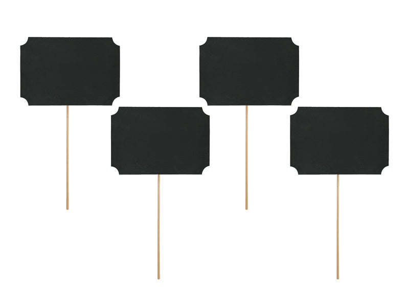 Cake Toppers Escribibles Negro 11cm 4pcs