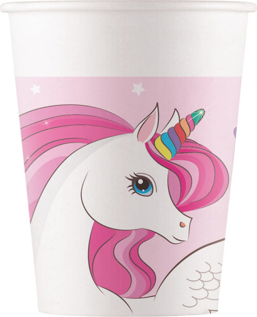 Vasos Unicornio Arco Iris 8uds